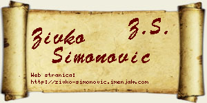 Živko Simonović vizit kartica